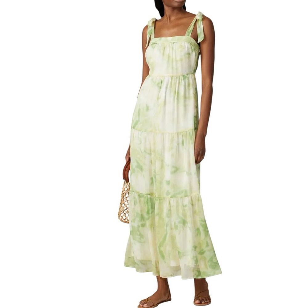 Line & Dot Green Tie-Dye Maxi Dress